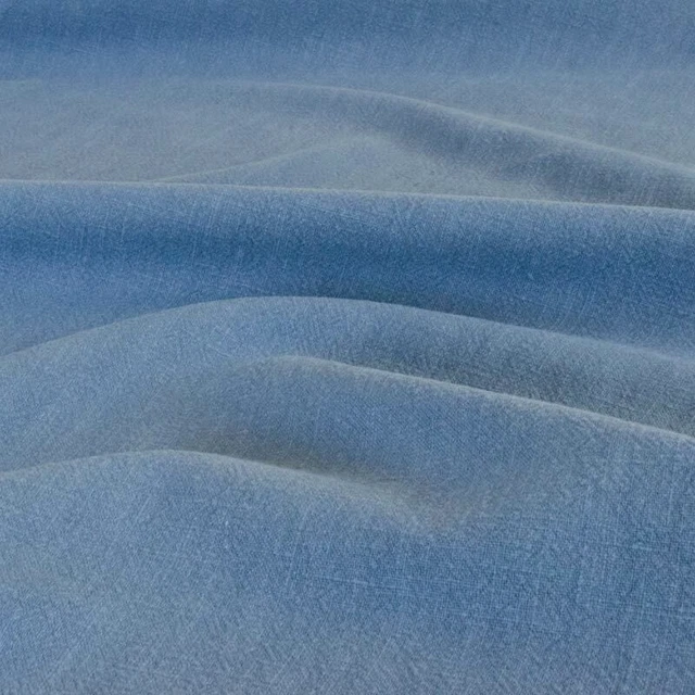 Toile De Lin Lavé Bleue - Vente Au Demi-mètre (largeur 140cm) - 100% Lin France