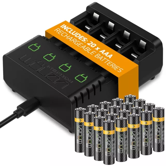 Venom Rechargeable AA AAA Batteries and Charging Dock - Multiple Pack Options