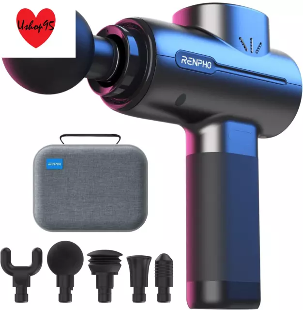 Pistolet Massage Musculaire, Masseur Muscle Profonds 3200 Tr/mn 5 tetes silence