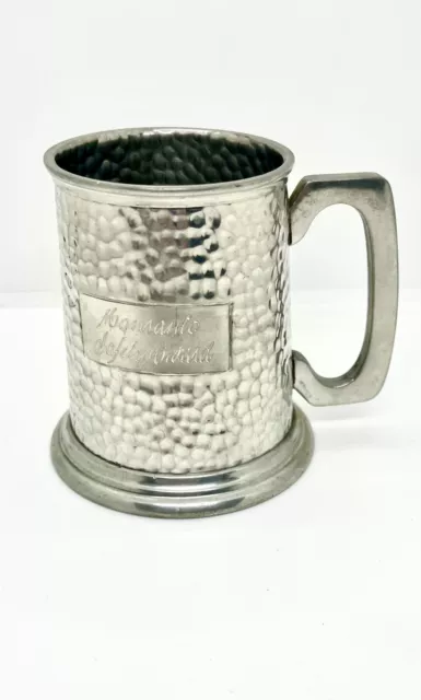 Pewter Beer Tankard. Vintage Retro Man Cave Stein. Monsanto Safety Award