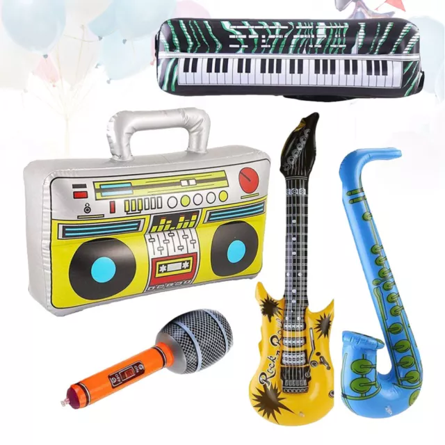 5pcs Inflatable Microphone Set: Perfect for 80s Party and Kids' Playtime