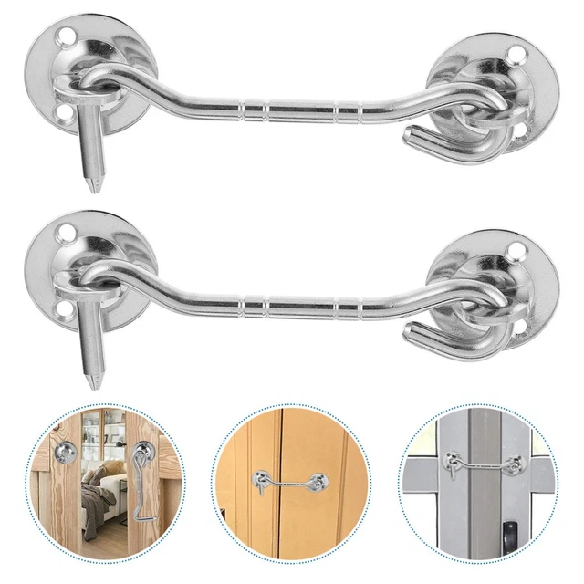 2PCS STAINLESS STEEL Window Hook Window Lock Hook Old-fashioned Hook ...