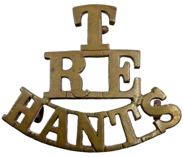 WW1 British BEF Territorial Royal Engineers Hants Shoulder Title Insignia Single