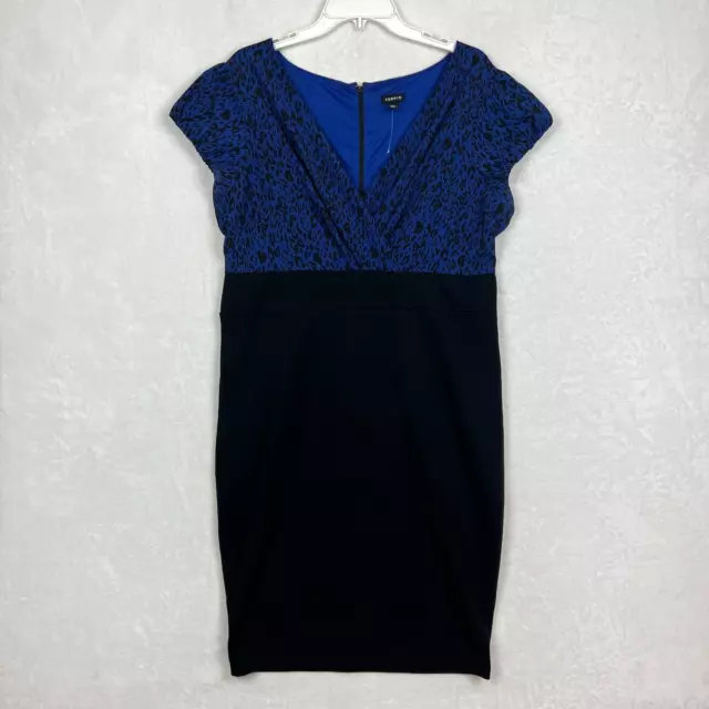 Torrid Womens Dress Size 0 Black Blue Animal Print V Neck Sleeveless Shift