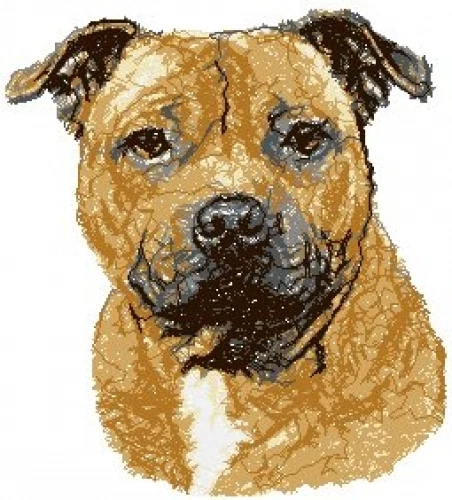 Embroidered Ladies T-Shirt - Staffordshire Bull Terrier AED14898  Size S - XXL