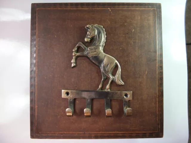 Vintage Antique Style Solid Brass Mustang Horse Wall Hooks Hanger