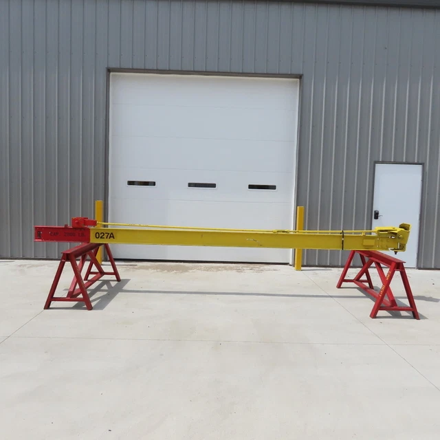 2000Lb (1Ton) Cap. Wall-Mount Overbraced Tie-Rod Jib Crane 196" Swing
