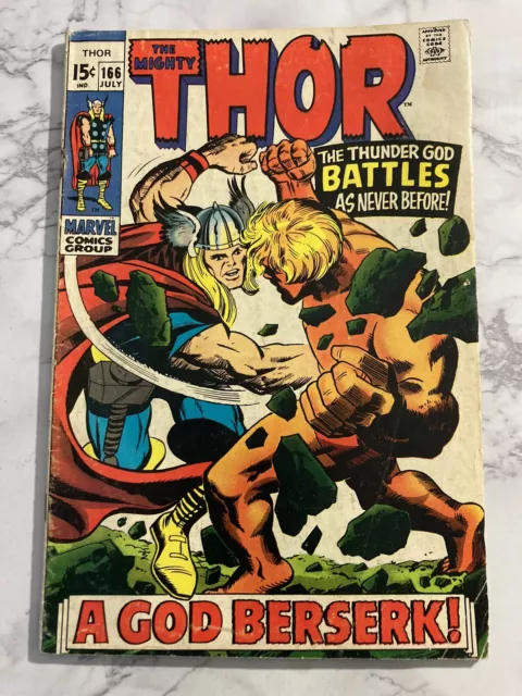 MIGHTY THOR #166 2nd APPEARANCE of ADAM WARLOCK 1966 Marvel Good condition