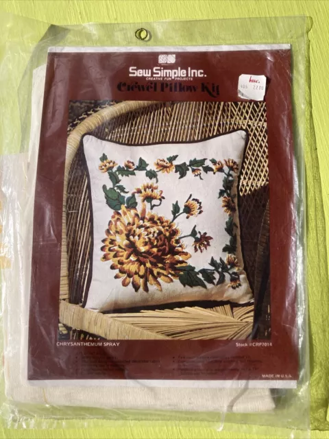 Sew Simple Inc. Crewel Embroidery Kit Flowers-a-Glo New In Package