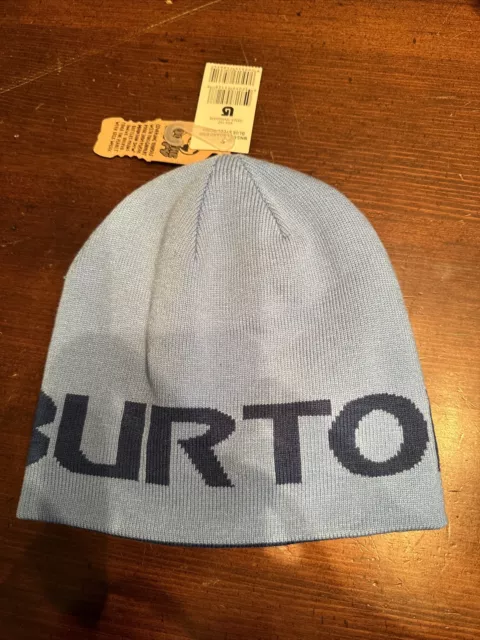 Reversible Burton Winter HAT Snowboarding Beanie Cap Blue/Blue Acrylic