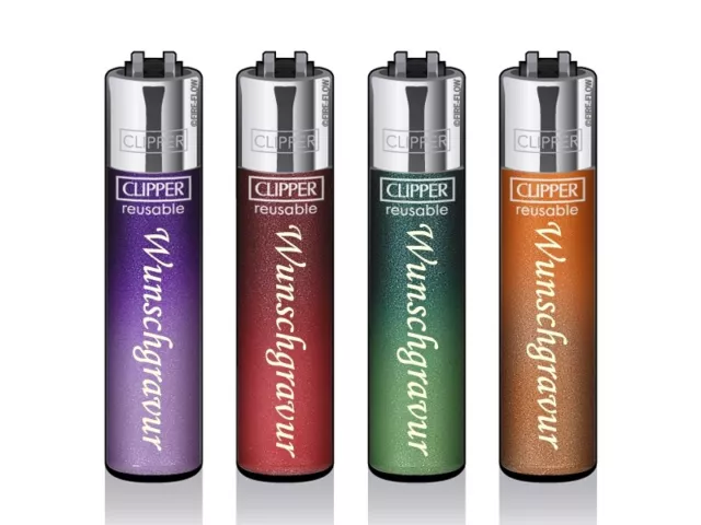 Clipper Large GRADIENT Feuerzeug mit Gravur Wunschname Personalisiert