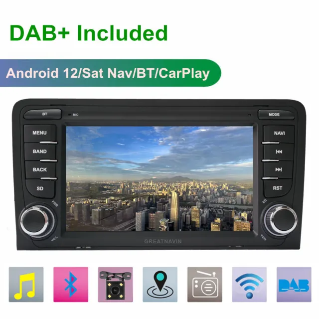 For Audi A3 S3 8P Car Radio Stereo RDS Bluetooth SAT Nav DAB+ Head Unit CarPlay