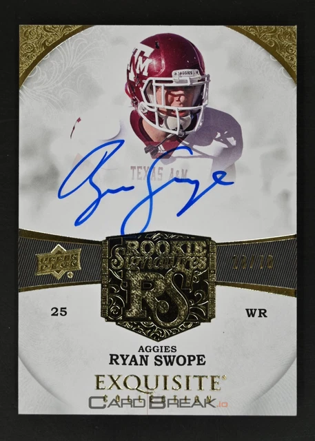 2013 Upper Deck Exquisite #92 Ryan Swope /70 RC Rookie Signatures Gold