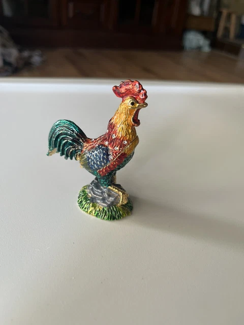 Nobility Bejeweled Rooster Trinket Box Vhtf Great Condition.