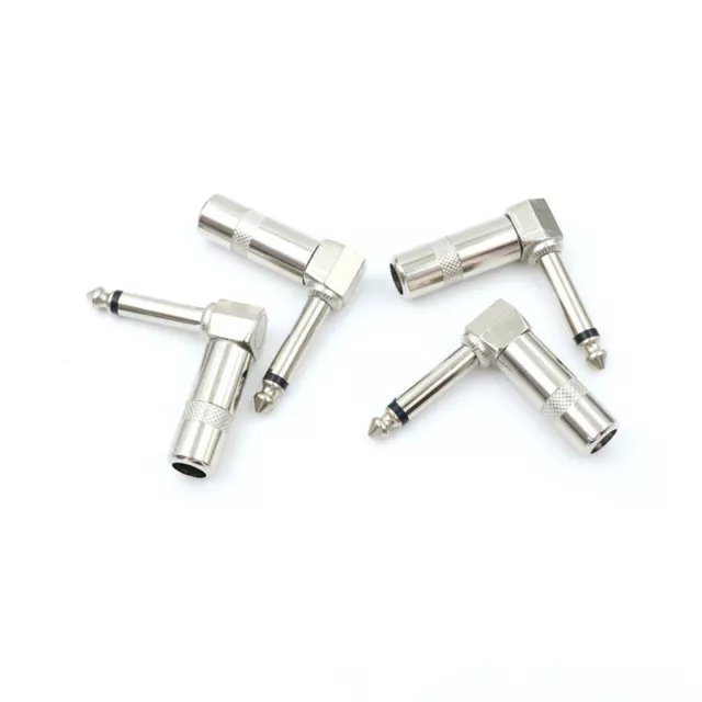 4x 90 Degree Right Angle 6.35mm 1/4" Male for Mono Phone Jack PlugAudioAdapte#km