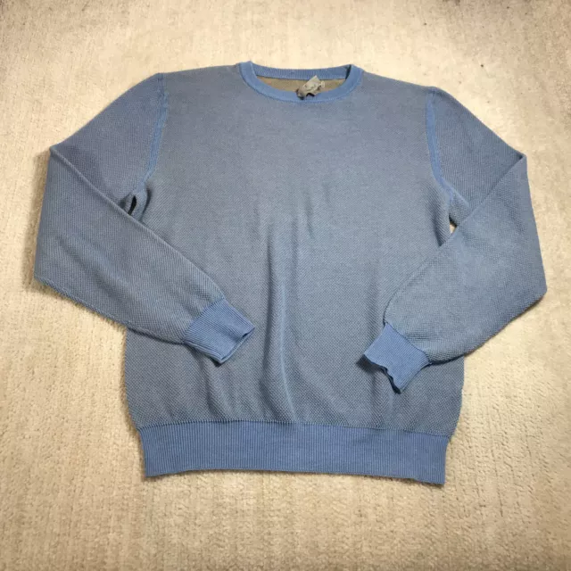 Canali 1934 Sweater Mens 48 Pullover Blue Cotton Italy Preppy Casual Adult