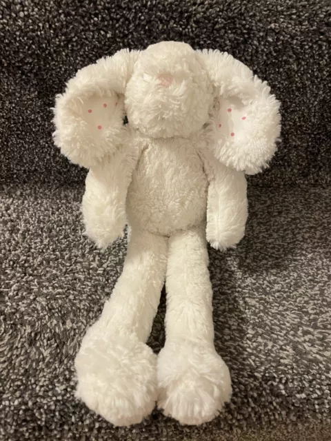 Next White Bunny Rabbit Pink Spotty Ears Comforter Plush Soft Toy Soother Hug