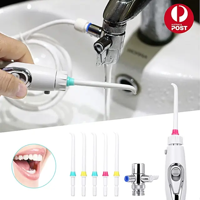 Water Flosser Faucet Oral Irrigator Dental Floss Pick Teeth Cleaning 6 Jet Tips