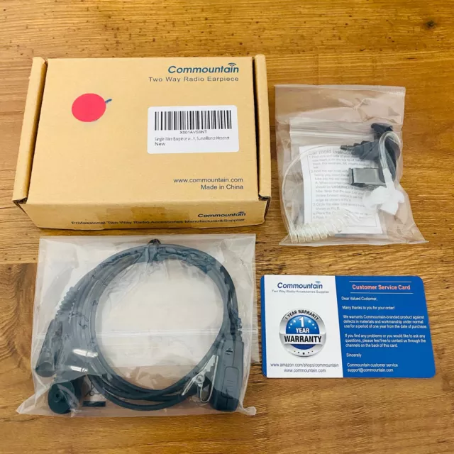 Commountain Single Wire Ear Piece Surveillance Headset Motorola New Open Box