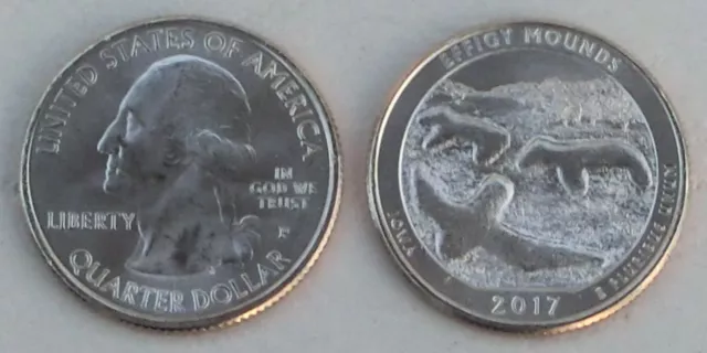 USA Quarter America the Beautiful - Effigy Mounds P 2017 unz.