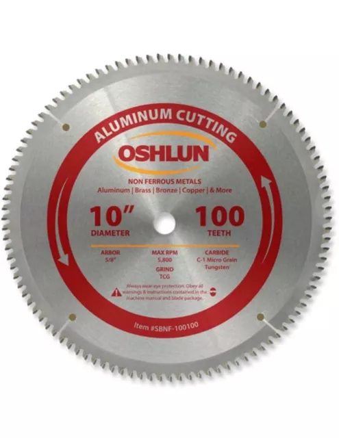 OSHLUN  SBNF-100100  10" x 100T Aluminum Cutting Saw Blade