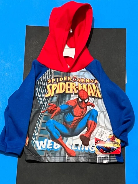 Spiderman Sweatshirt Stylish Fleece Hooded Sweatshirt Toddler Size 2T NWT