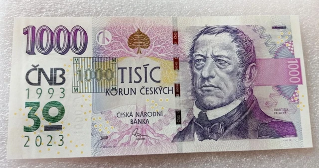 1000 Korun 2023 R01 000467 Czech Republic 🎁 Rare 🎁 Unc Commemorative Overprint