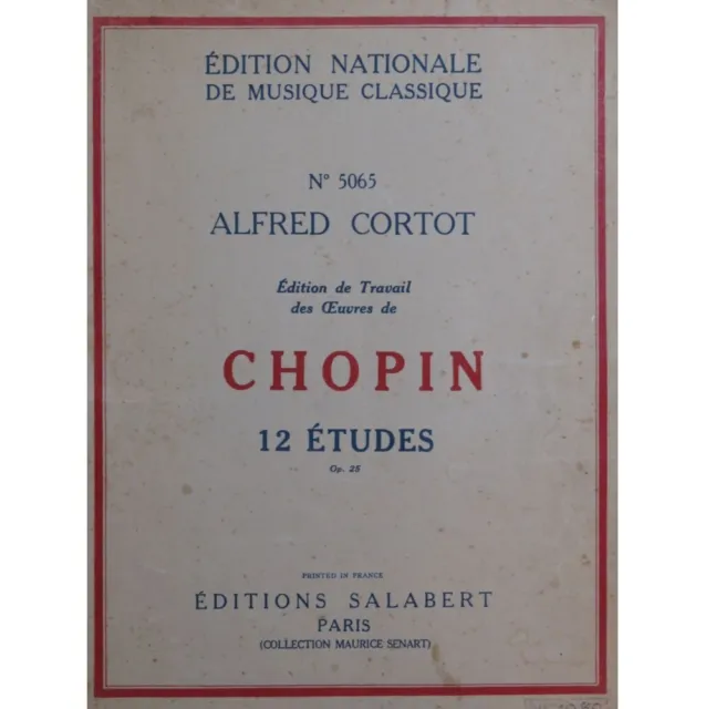 Chopin Frederic Zwölf Case Studies Op 25 Alfred Cortot Piano 1958