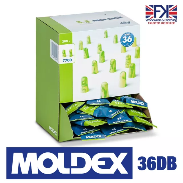 Moldex PuraFit Disposable Soft Foam Ear plugs 7700 36DB Free UK P&P EarPlugs