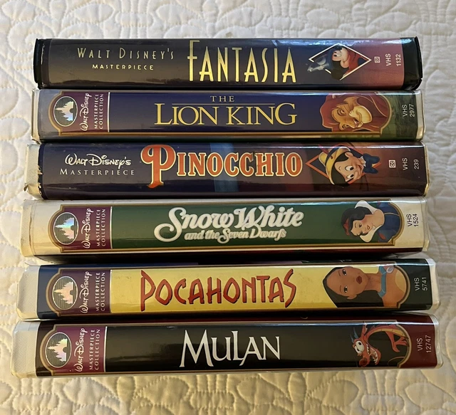 LOT OF 6 Walt Disney Masterpiece Collection VHS Tapes Classics Fantasia ...