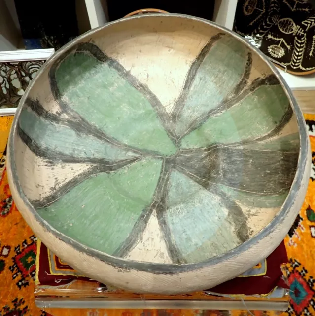 Large Studio Pottery Bowl by Penelope Bennett circa 1970s Brittish Handpainted