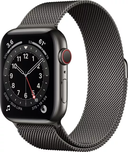Apple Watch Series 6 44mm Cellular Edelstahl graphit Sehr Gut – Refurbished