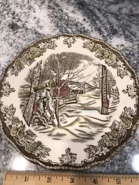 vtg 6" dessert plate "sugar maples" Johnson Bros. England friendly village