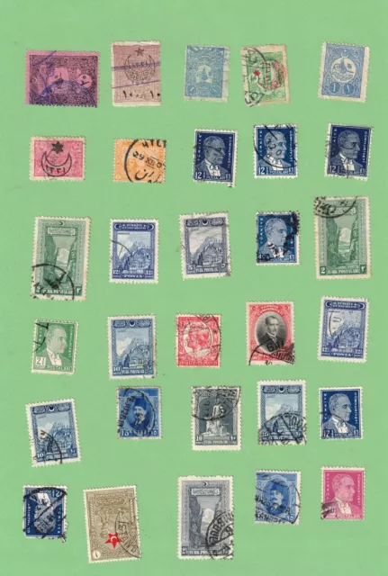 29 Briefmarken  Türkei, ab ca 1880 gemischt,gestempelt, Zust.s.Scan