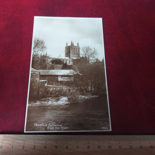 Vintage Postcard Hereford Cathedral from the River