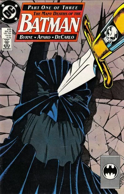 BATMAN #433 F/VF, Many Deaths of, Pt.1, Direct, DC Comics 1989 Stock Image