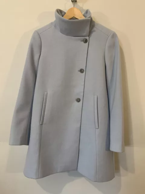 Ann Taylor Light Powder Baby  Blue  Pea Coat Women's Petite High collar