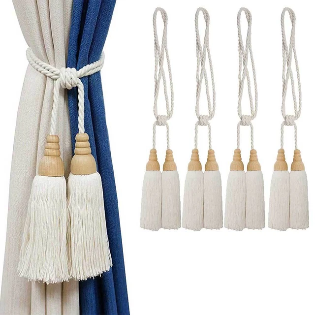 HIASTRA Tassel Curtain Tie Back Rope Holdback Handmake Ball Home Window Ornament