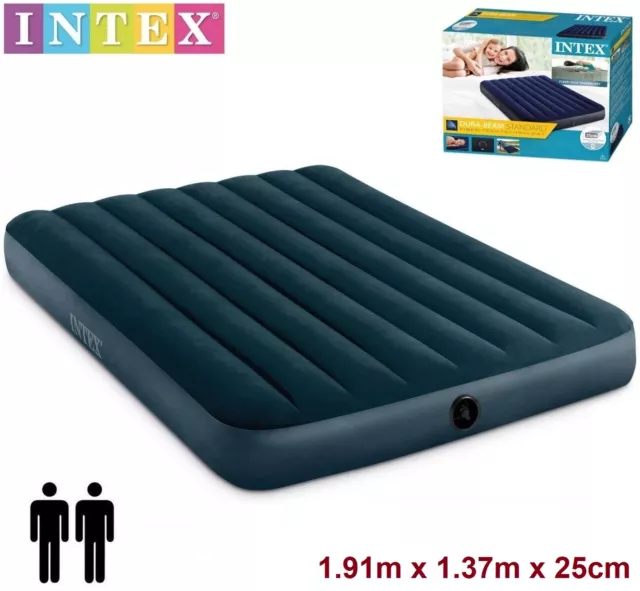 Colchón hinchable doble Matrimonial 191x137x25cm INTEX Inflable Cama 2 personas