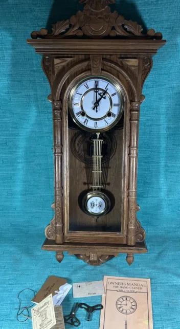 31” Hamilton Wood Wall Clock CALIFORNIA KEY CHIMES