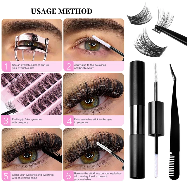 100/120/140Pcs DIY Lash Extension Kit Individual Lashes Cluster D Curl Eyelash 3