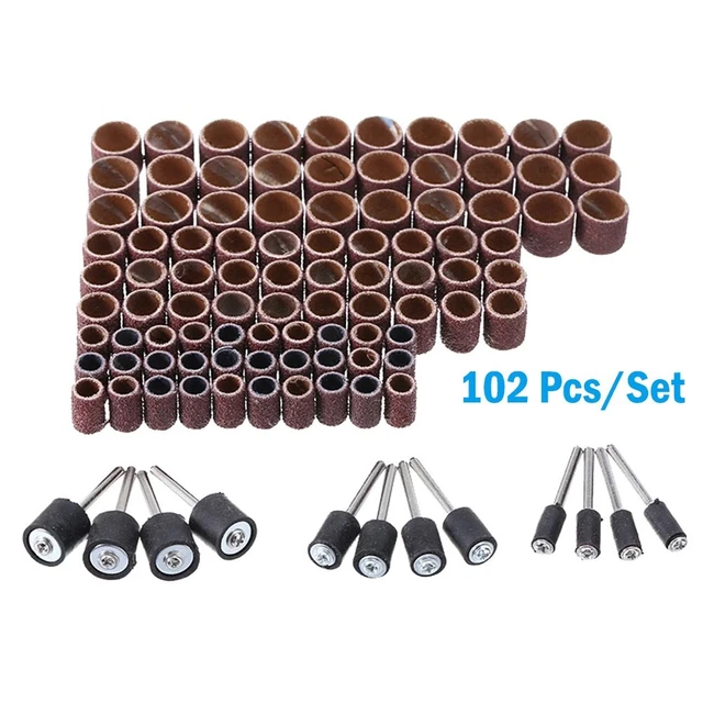 Abrasif Manche Tambour de Ponçage Kit for Polissage Sur Métal Sablage 80 Grain