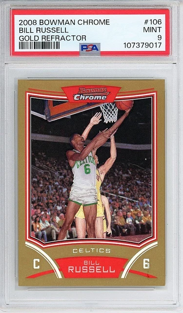 2008 BOWMAN CHROME Bill Russell XFractor #106 PSA 6 /299