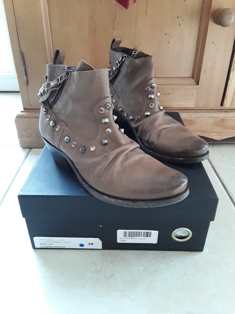 Bottines santiags Philippe Morvan femme 38 marron chaussures rock gothiques
