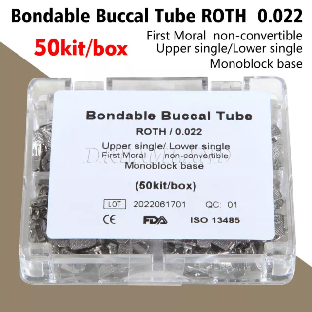 Dental Ortodoncia Tubos bucales de Roth.022 Bondable 1er Molar Non-Convertible W