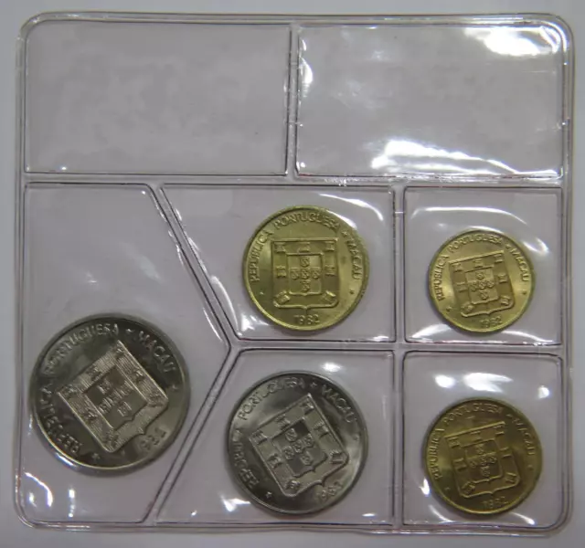 Macau 1982 1983 Patacas Avos Portuguese Republic World Coin Type Set Sealed🌈⭐🌈