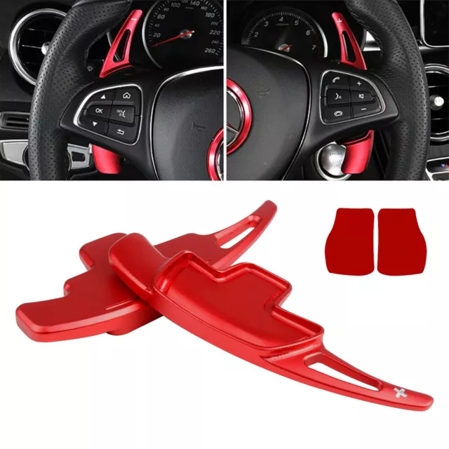 2PCS STEERING WHEEL Shift Paddle Shifter Red For Mercedes-Benz A B C E S G  M £18.99 - PicClick UK