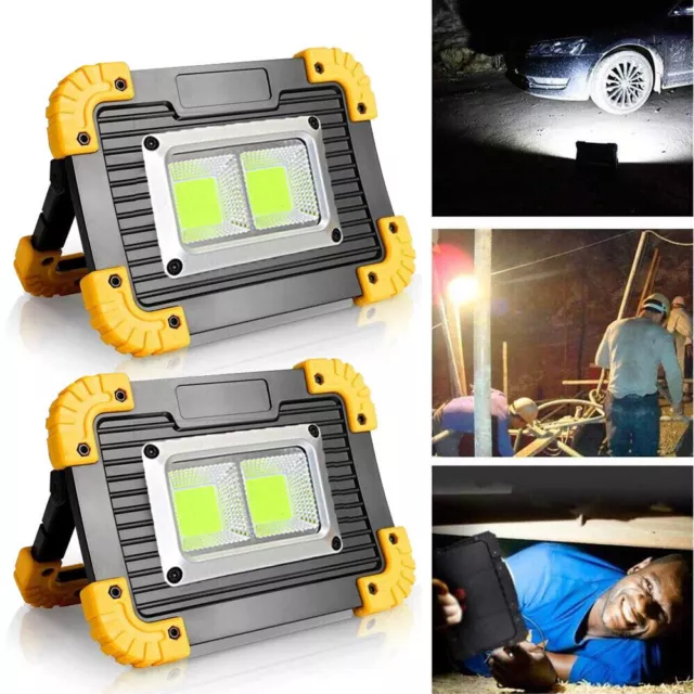 LED Flashlight COB Work Light USB Charging Floodlight Torch Camping Emergency UK