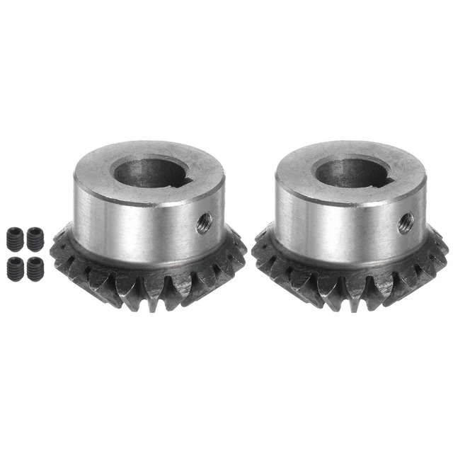 2pcs Bevel Gears 2M 20 Teeth 15mm Hole Tapered Bevel Pinion Gear, 5mm Keyway