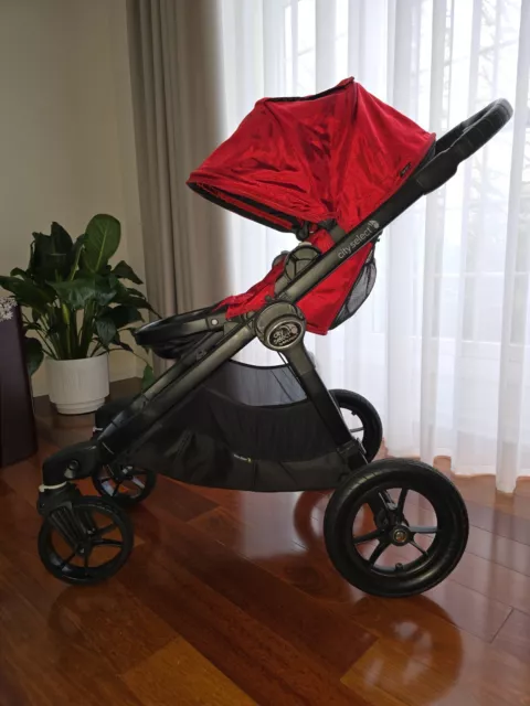 baby jogger city select stroller, red in perfect condition